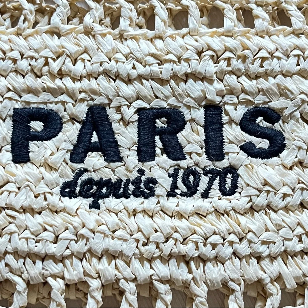 H&M Straw Paris Tote Bag - Picture 4 of 6